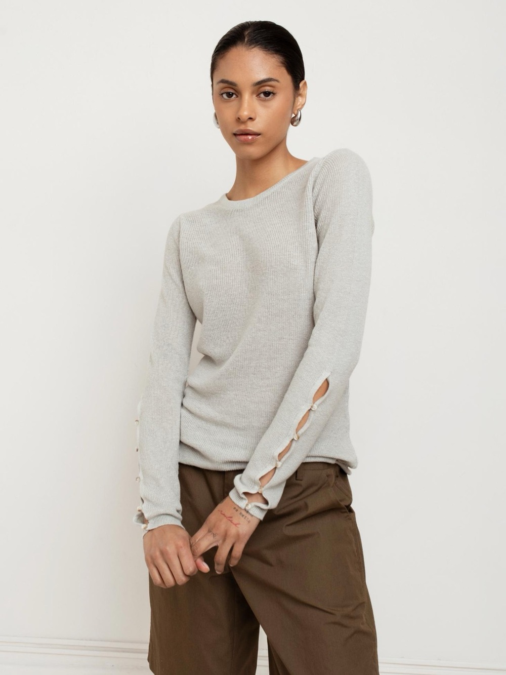 Paper Label Moira Knit Long Sleeve | Metal Mix